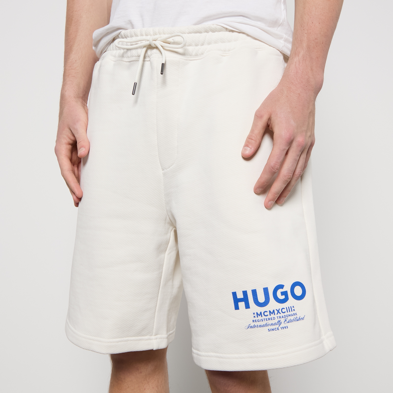 HUGO Blue Nomario Loopback Cotton-Jersey Shorts - S von HUGO Blue