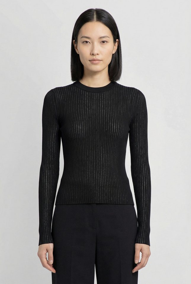 HUGO Blue Rundhalspullover Somya Rippstrick im Viskosemix von HUGO Blue