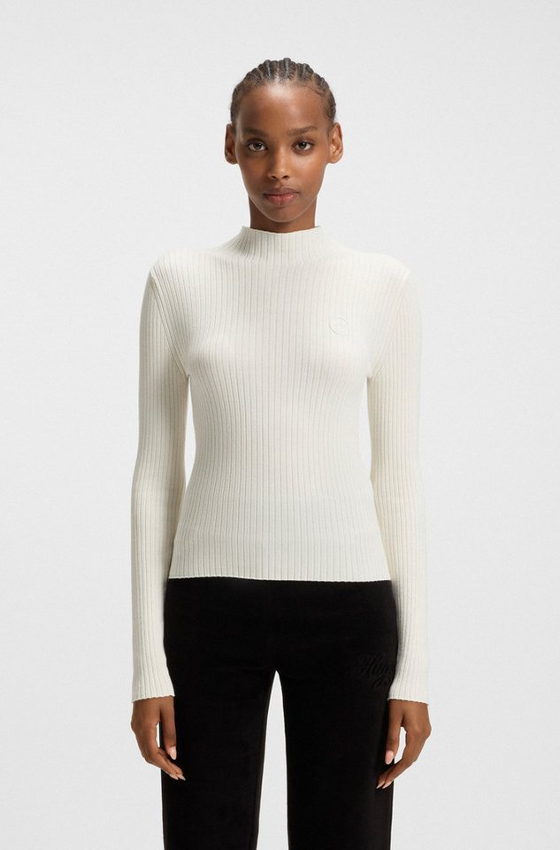 HUGO Blue Stehkragenpullover Sarmie mit Label-Stitching von HUGO Blue