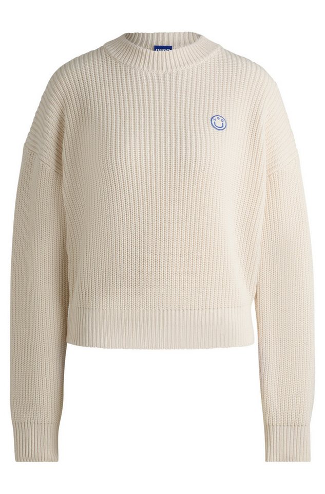 HUGO Blue Strickpullover Strickpullover mit Happy Hugo - Relaxed Fit von HUGO Blue