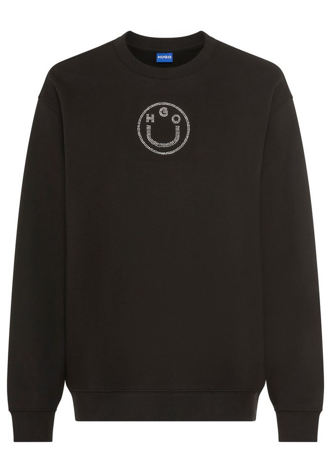 HUGO Blue Sweatshirt Classic Crew Relaxed Fit, mit Strass-Steinen von HUGO Blue