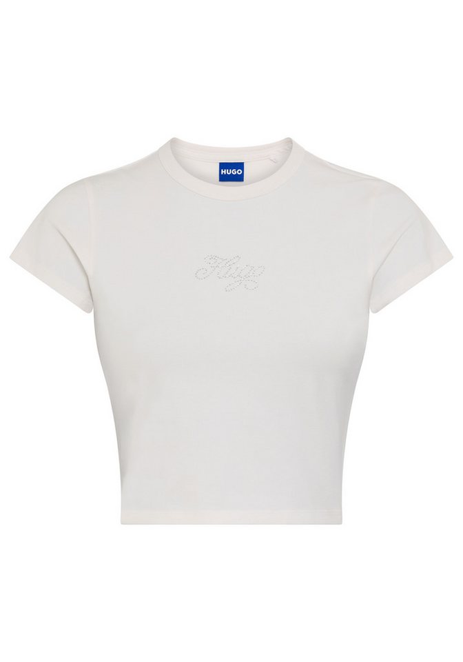 HUGO Blue T-Shirt Dome Cropped Fit, mit Logoschriftzug von HUGO Blue