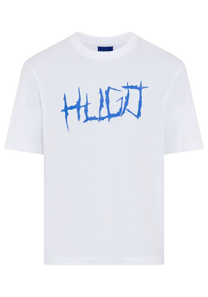 HUGO Blue T-Shirt Rundhalsausschnitt, Regular Fit, Logodruck von HUGO Blue
