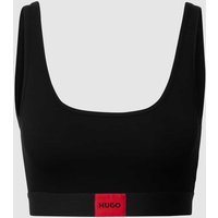 HUGO Bustier mit Label-Patch in Black, Größe S von HUGO