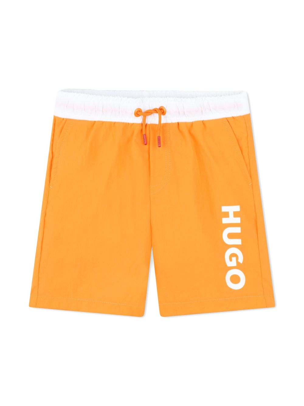 HUGO KIDS Badeshorts mit Logo-Print - Orange von HUGO KIDS