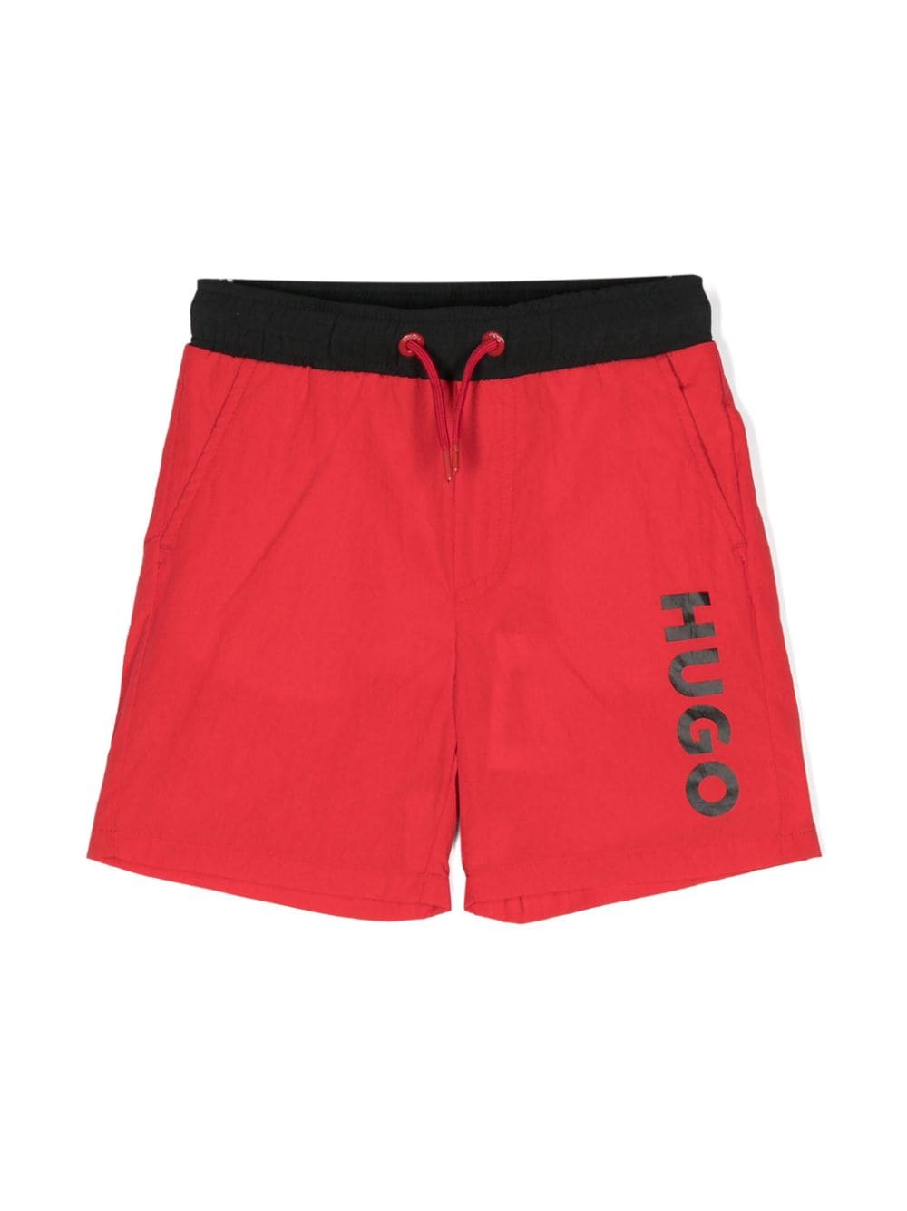 HUGO KIDS Badeshorts mit Logo-Print - Rot von HUGO KIDS