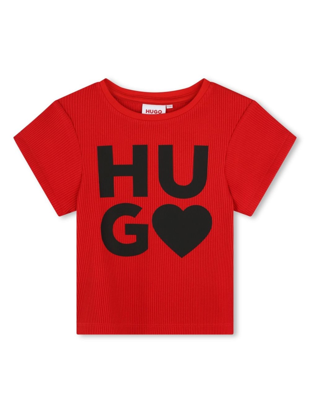 HUGO KIDS Herz-T-Shirt mit Logo-Print - Rot von HUGO KIDS