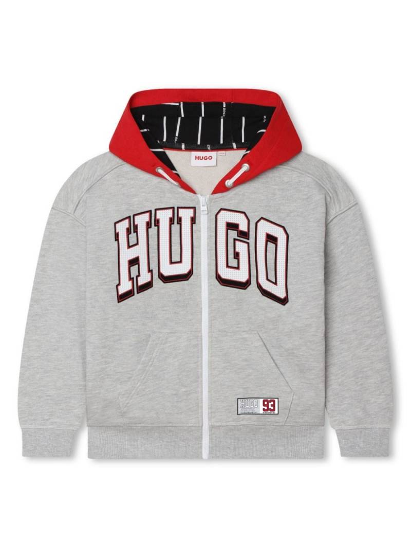 HUGO KIDS Kapuzenjacke mit Logo-Applikation - Grau von HUGO KIDS