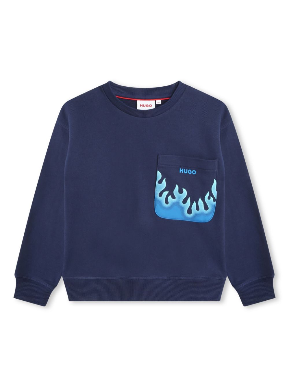 HUGO KIDS Sweatshirt mit Flammen-Print - Blau von HUGO KIDS