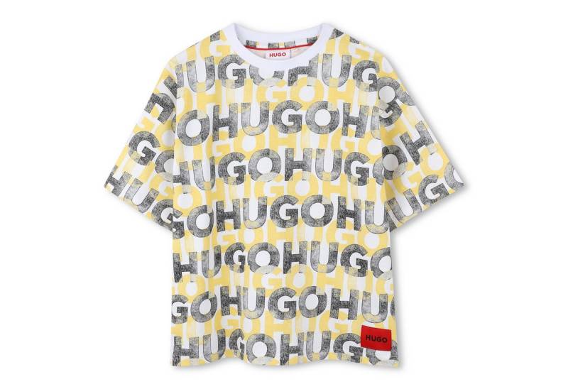 HUGO Kids Print-Shirt HUGO Kinder T-Shirt weiß mit modernem Allover-Logoprint von HUGO Kids