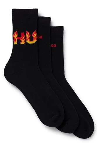 BOSS Herren 3P QS RIB FLAMES CC, Black1, 39-42 EU von HUGO