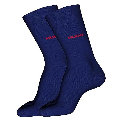 HUGO Herren 2P Rs Uni Colors Cc Regular Socks, Dark Blue409, 39-42 von HUGO