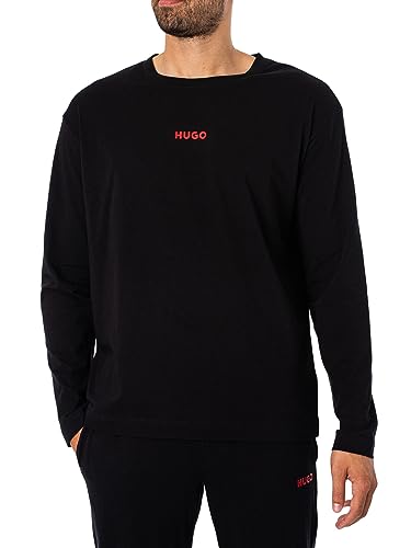 BOSS Men Linked LS-Shirt Black1, L von HUGO