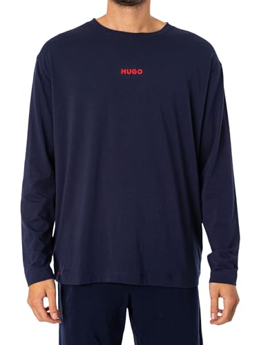 BOSS Men Linked LS-Shirt Dark Blue405, S von HUGO