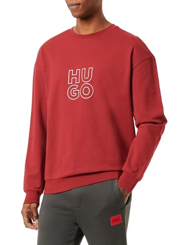 BOSS Men Stacked Sweatshirt Dark Red604, L von HUGO