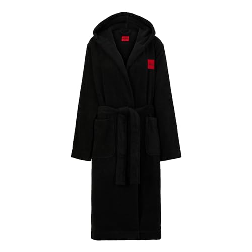 BOSS WOMEN TERRY_HOODED GOWN Black1, L von HUGO