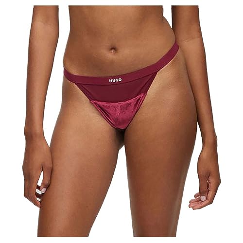 BOSS Women Thong Velvet Dark Red605, XS von HUGO