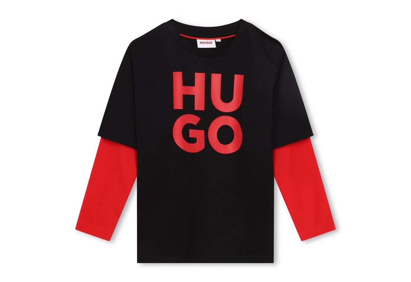 HUGO 2-in-1-Langarmshirt HUGO Kids 2-in-1-Shirt schwarz mit coolem Logo von HUGO