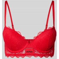 HUGO BH mit Spitzenbesatz Modell 'PUSH-UP RL LACE' in Rot, Größe 70B von HUGO