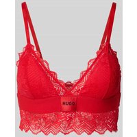 HUGO BH mit Spitzenbesatz Modell 'TRIANGLE RL LACE' in Rot, Größe L von HUGO