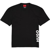 HUGO Herren T-Shirt schwarz Baumwolle unifarben von HUGO