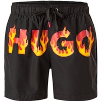 HUGO Herren Badeshorts schwarz Mikrofaser Mit Prints von HUGO