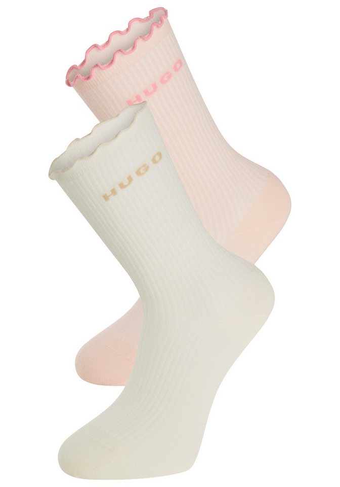 HUGO Basicsocken 2P RS LETTUCE CC W (2-Paar) Bund leicht gekräuselt von HUGO