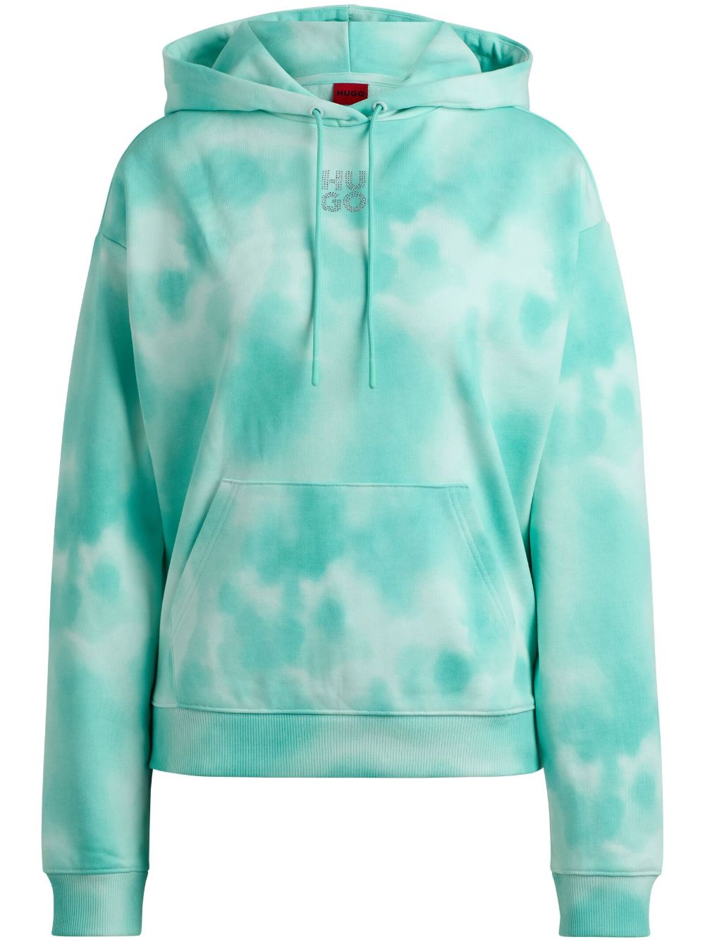 HUGO Batik-Hoodie aus Frottee - Blau von HUGO