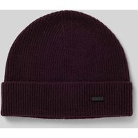 HUGO Beanie aus reinem Kaschmir Modell 'XAMIRO' in Pflaume, Größe 1 von HUGO