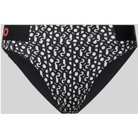 HUGO Bikini-Hose mit Label-Print Modell 'Brazilian' in Black, Größe M von HUGO