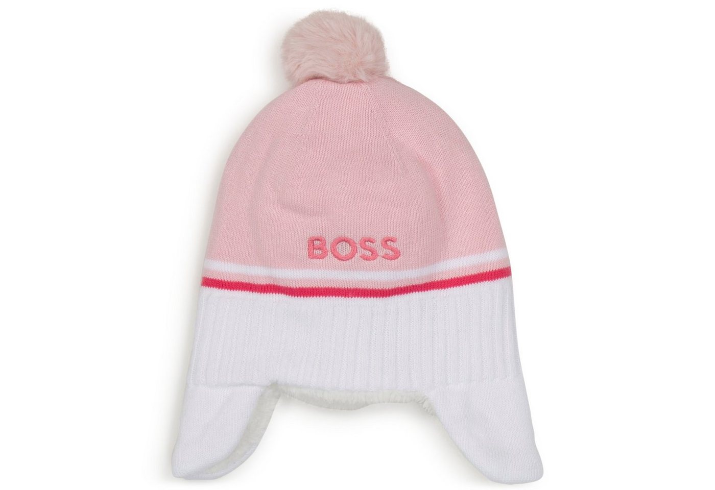 HUGO Bommelmütze »BOSS Baby Bommelmütze mit Logo Stitching rosa« von HUGO