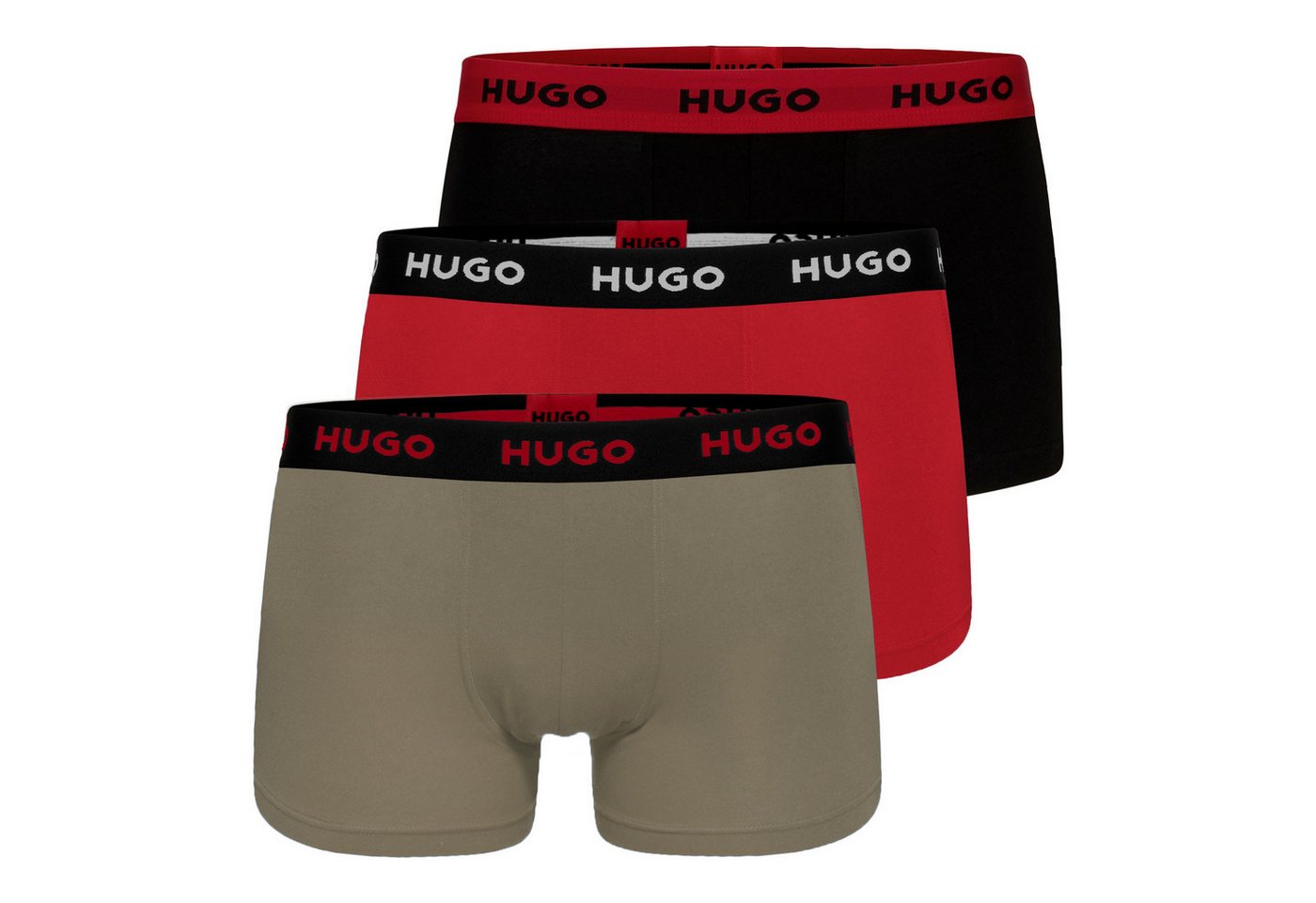 HUGO Boxer Trunk Triplet Pack (3-St., 3er Set) mit umlaufendem Markenschriftzug am Bund von HUGO