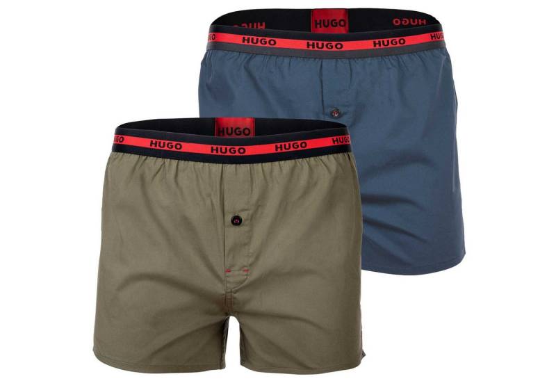 HUGO Boxershorts Herren Web-Boxershorts 2er Pack Baumwolle (Packung, 2er Pack) von HUGO