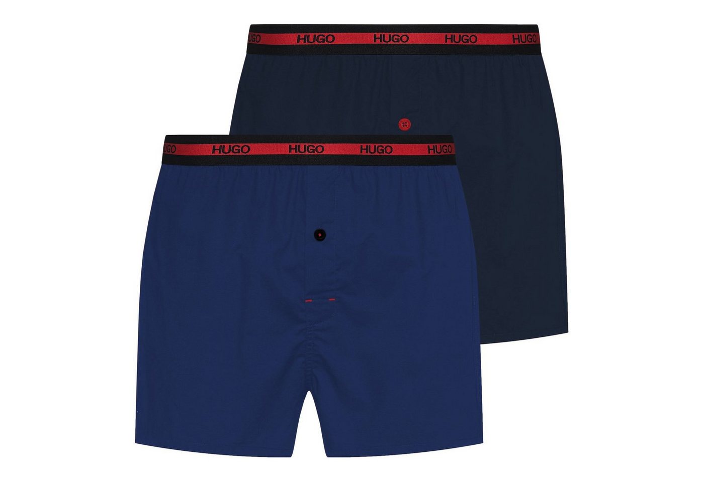 HUGO Boxershorts Woven Boxer Twinpack (2-St., 2er Set) mit umlaufendem Logo-Schriftzug am Bund von HUGO