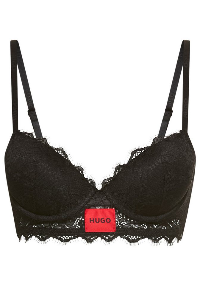 HUGO Bügel-BH PUSH-UP RL LACE mit Spitze, Spaghettiträger von HUGO