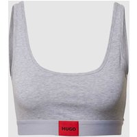 HUGO Bustier mit Label-Patch in Silber Melange, Größe M von HUGO