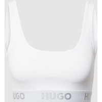 HUGO Bustier mit Logo-Bund Modell 'Bralette Sporty Logo' in Weiss, Größe L von HUGO