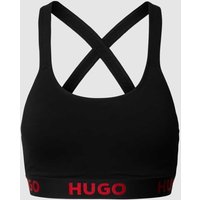 HUGO Bustier mit Logo-Bund in Black, Größe L von HUGO