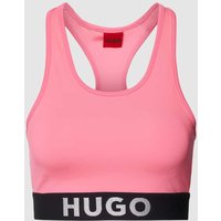 HUGO Crop Top mit Label-Detail Modell 'Darinella' in Neon Pink, Größe XS von HUGO