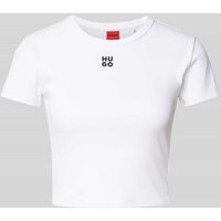 HUGO Cropped T-Shirt mit Label-Stitching Modell 'Delanor' in Offwhite, Größe XXL HUGO Cropped T-Shirt mit Label-Stitching Modell 'Delanor' in Offwhite, Größe XXL von HUGO