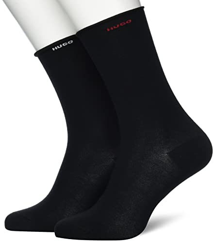 HUGO Damen 2P Rs Uni Cc W Regular Socks, Black1, 39-42 von HUGO