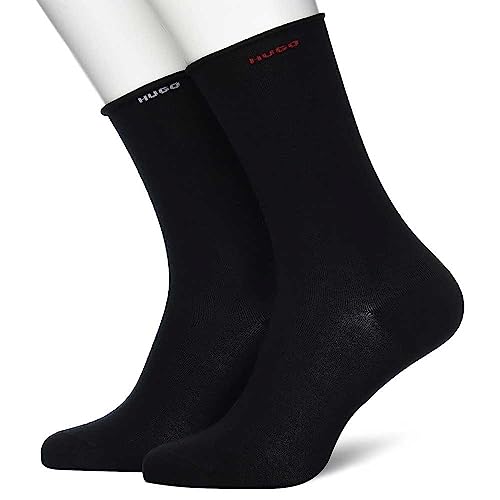 HUGO Damen 2P Rs Uni Cc W Regular Socks, Black1, 39-42 von HUGO