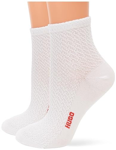 HUGO Damen 2p Braid Cc W SHORT SOCKS, White100, 35-38 EU von HUGO