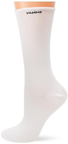 HUGO Damen 2p Uni Cc W REGULAR_SOCKS, White100, 39-42 EU von HUGO