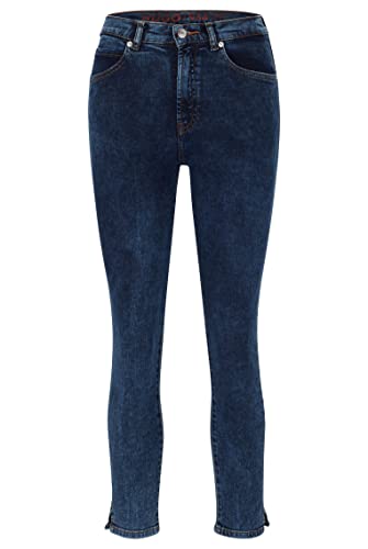 HUGO Damen 934 3 Slim-Fit Jeans aus Stretch-Denim mit Geschlitzten Säumen Dunkelblau 29/34 von HUGO