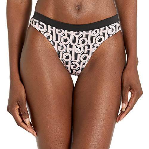 HUGO Damen Badehose mit Retro-Muster, mittelhoher Bund Badeanzug-separat, Helles Pfirsich/Schwarz, S HUGO Damen Badehose mit Retro-Muster, mittelhoher Bund Badeanzug-separat, Helles Pfirsich/Schwarz, S von HUGO