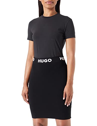 HUGO Damen Black Knitted Skirt, Schwarz, S EU von HUGO