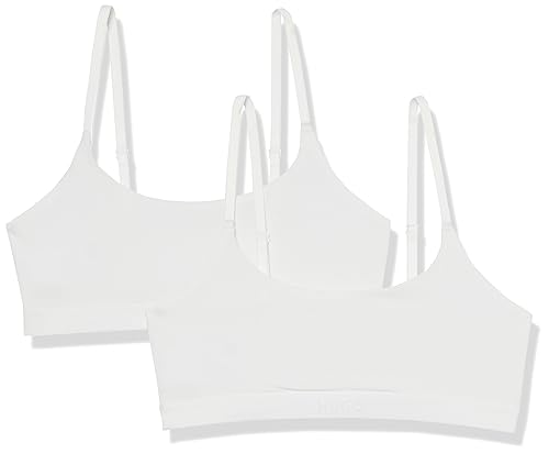 HUGO Damen Bralette mit tonalem Logo, 2er-Pack, Marshmellow Weiß, Medium von HUGO