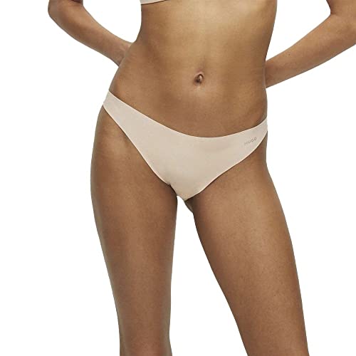 HUGO Damen Brazilian Laser Cut Brazilian-Slip aus Super-Stretch-Gewebe mit Logo-Detail Hellbeige S von HUGO