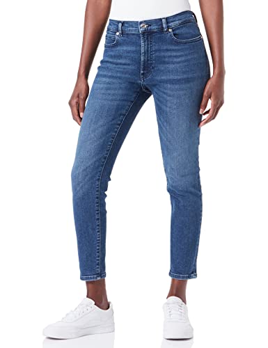 HUGO Damen Charlie Charlie Super-Skinny-Fit Jeans aus blauem Stretch-Denim Blau 25/34 von HUGO